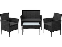 4-zitter tuinmeubilair in pe geweven hars, voor terras, balco - afbeelding 2 van  6