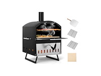 40 cm houtgestookte buitenpizzaoven met steen en grill - afbeelding 2 van  7