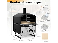 40 cm houtgestookte buitenpizzaoven met steen en grill - afbeelding 4 van  7