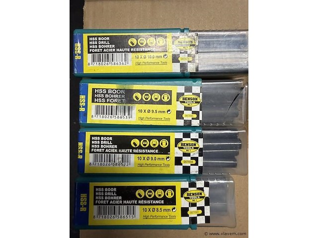 40 hss metaalboren 8,5, 9, 9.5 en 10 mm - afbeelding 1 van  2