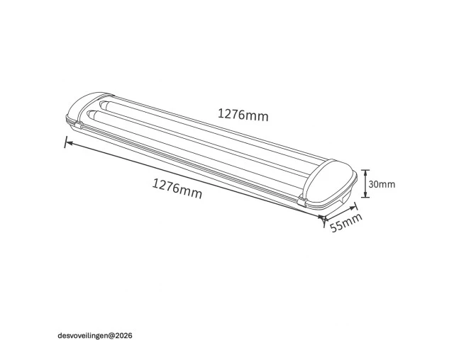 40 x dubbele tl armatuur 120cm – ip65 waterdicht – master - afbeelding 6 van  7