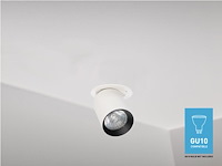 40 x gu10 inbouwspot armatuur cilinder zand wit en zwart draaibaar - afbeelding 2 van  5