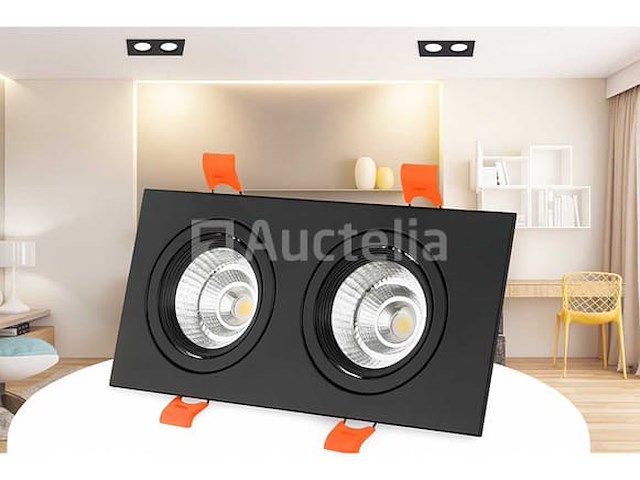 40 x gu10 verstelbare inbouwframes – rechthoekig – zwart – model ep-2 - afbeelding 1 van  5