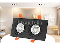 40 x gu10 verstelbare inbouwframes – rechthoekig – zwart – model ep-2 - afbeelding 1 van  5