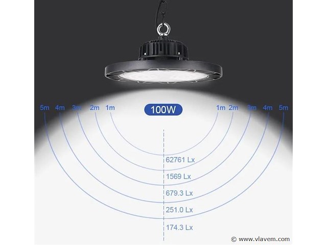 40 x highbay ufo 100w - pro design smd - dimbaar - koud wit 6500k - afbeelding 2 van  9