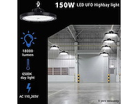40 x highbay ufo 150w – design pro – instelbaar vermogen (60% / 80% / 100%) – 6500k koud wit - afbeelding 1 van  4