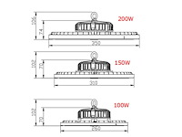 40 x highbay ufo 200w – design pro – instelbaar vermogen (60% / 80% / 100%) – 6500k koud wit - afbeelding 6 van  8