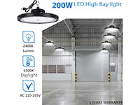 40 x highbay ufo 200w – design pro – instelbaar vermogen (60% / 80% / 100%) – 6500k koud wit - afbeelding 1 van  6