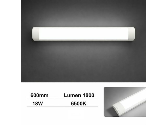40 x led batten 18w – 60cm – 6500k koud wit – ip20 stofdicht – koppelbaar - afbeelding 2 van  6