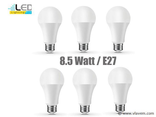 40 x led e27 lampjes, 8.5 watt, warm wit - afbeelding 8 van  8