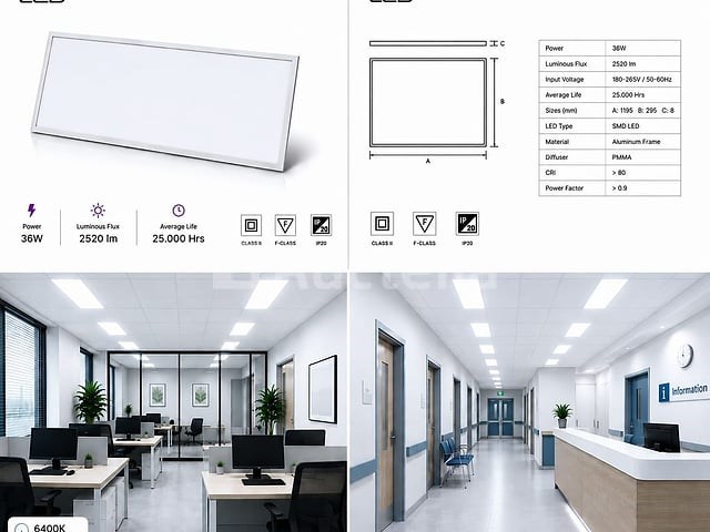 40 x led paneel 36w – 6400k koud wit - 1195x295mm – ip20 – zodiac-36 - afbeelding 1 van  5