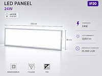 40 x led paneel 36w – 6400k koud wit - 1195x295mm – ip20 – zodiac-36 - afbeelding 4 van  5