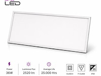 40 x led paneel 36w – 6400k koud wit - 1195x295mm – ip20 – zodiac-36 - afbeelding 2 van  5