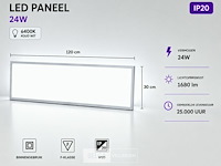 40 x led paneel 36w – 6400k koud wit - 1195x295mm – ip20 – zodiac-36 - afbeelding 1 van  6