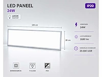 40 x led paneel 36w – 6400k koud wit - 1195x295mm – ip20 – zodiac-36 - afbeelding 1 van  5