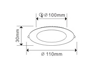 40 x led paneel – rond inbouw – 8w – 3000k warm wit – ip20 - afbeelding 3 van  4