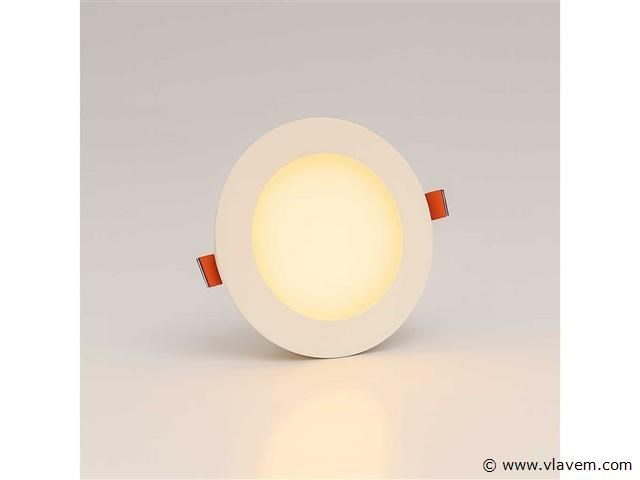 40 x led paneel – rond inbouw – 8w – 3000k warm wit – ip20 - afbeelding 1 van  4