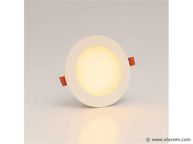 40 x led paneel – rond inbouw – 8w – 3000k warm wit – ip20 - afbeelding 1 van  4