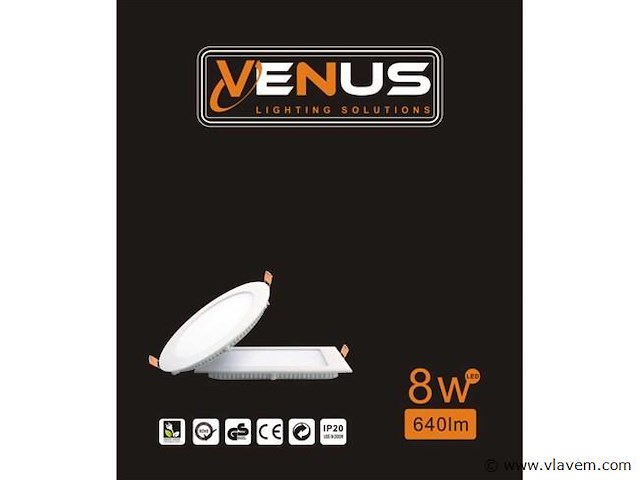 40 x led paneel – rond inbouw – 8w – 3000k warm wit – ip20 - afbeelding 4 van  4