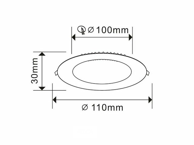 40 x led paneel – rond inbouw – 8w – 3000k warm wit – ip20 - afbeelding 4 van  5