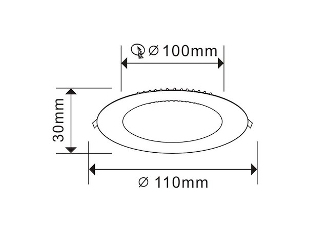 40 x led paneel – rond inbouw – 8w – 6500k koud wit – ip20 - afbeelding 3 van  4