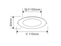 40 x led paneel – rond inbouw – 8w – 6500k koud wit – ip20 - afbeelding 3 van  4