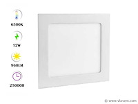 40 x led paneel – vierkant inbouw – 12w – 6500k koud wit – ip20 - afbeelding 1 van  4