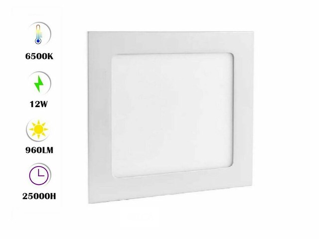 40 x led paneel – vierkant inbouw – 12w – 6500k koud wit – ip20 - afbeelding 1 van  5
