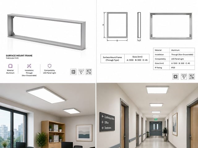 40 x opbouw frame voor led paneel – 1200x300mm – ip20 – frame-30120 - afbeelding 4 van  5
