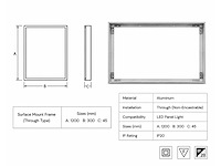 40 x opbouw frame voor led paneel – 1200x300mm – ip20 – frame-30120 - afbeelding 2 van  3
