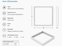 40 x opbouw frame voor led paneel – 600x600mm – ip20 – frame-6060 - afbeelding 5 van  5