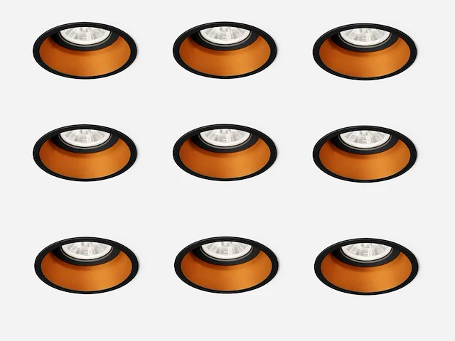 40 x solo deep inbouwspots zwart/goud - afbeelding 2 van  10