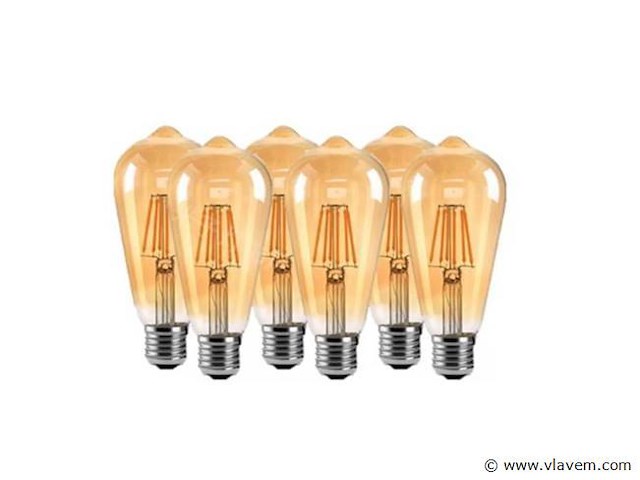 40 x st64 amber filament lamp – 6w – e27 – dimbaar – ip20 - afbeelding 3 van  4