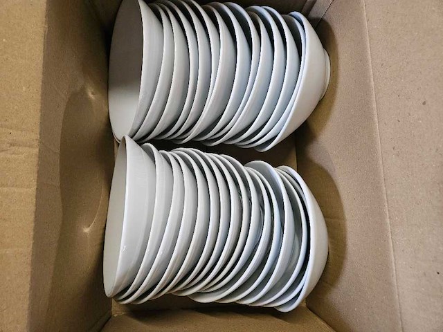 400x bord schuine rand wit porselein - afbeelding 3 van  3