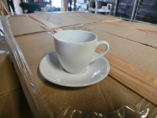 400x set mokkatas 11cl met ondertas wit - afbeelding 1 van  2