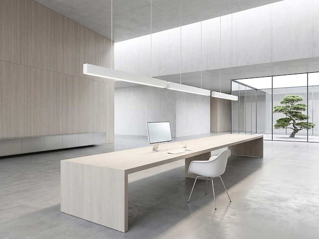 40w led 120cm linear design hanglamp met 3 kleur licht switch wit(4x) - afbeelding 1 van  10