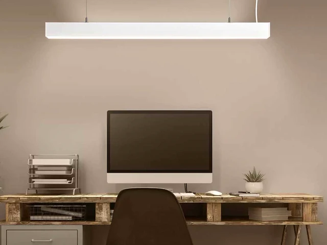 40w led 120cm linear design hanglamp met 3 kleur licht switch wit(4x) - afbeelding 10 van  10
