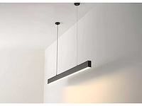 40w led 120cm linear hanglamp 3 kleur licht switch zwart(4x) - afbeelding 3 van  8