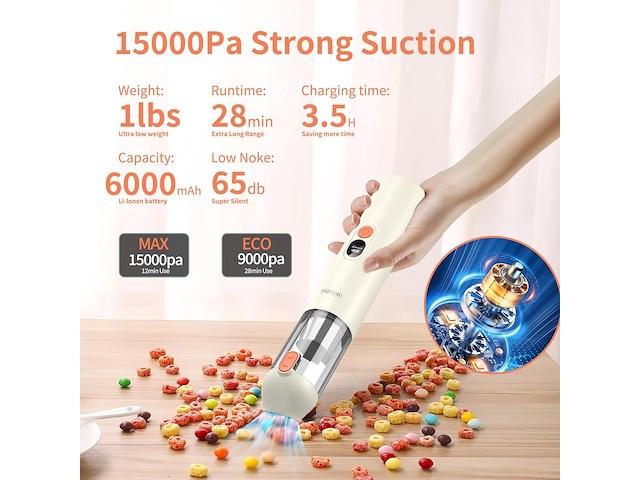 40x autozen m3 draadloze autostofzuiger - afbeelding 2 van  4