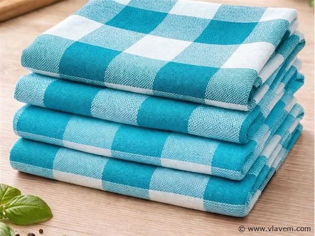 40x keuken theedoek blauw - afbeelding 1 van  1