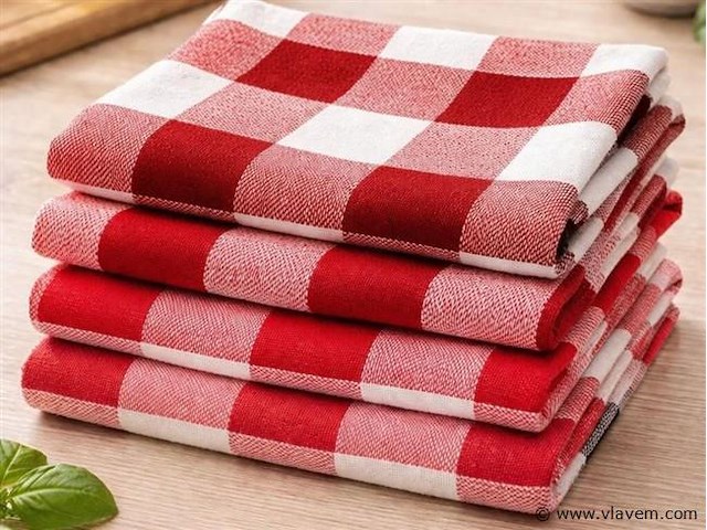 40x keuken theedoek rood - afbeelding 1 van  1