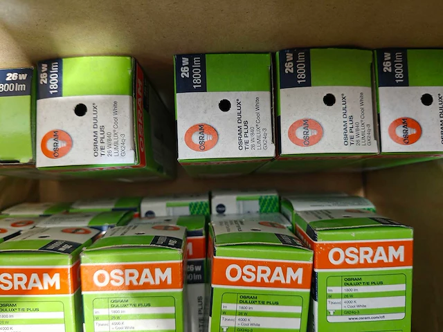40x osram dulux t/e plus 26w/840 cool white (1800 lm, gx24q-3 4-pins - nieuw in doos) - afbeelding 4 van  7