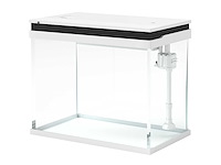 41 liter glazen aquarium met filtratiesysteem, led-lampen, waterpomp, voor verschillende vissoorten, wit - afbeelding 2 van  6