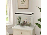 41 liter glazen aquarium met filtratiesysteem, led-lampen, waterpomp, voor verschillende vissoorten, wit