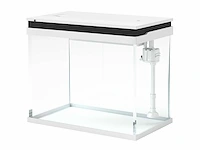 41 liter glazen aquarium met filtratiesysteem, led-lampen, waterpomp, voor verschillende vissoorten, wit - afbeelding 2 van  6