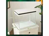 41 liter glazen aquarium met filtratiesysteem, led-lampen, waterpomp, voor verschillende vissoorten, wit - afbeelding 3 van  6