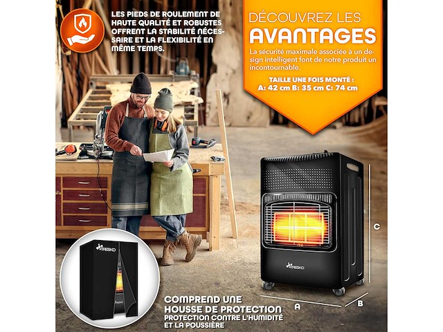 4200w draagbare gasverwarming voor binnen met drukregelaar - afbeelding 2 van  2