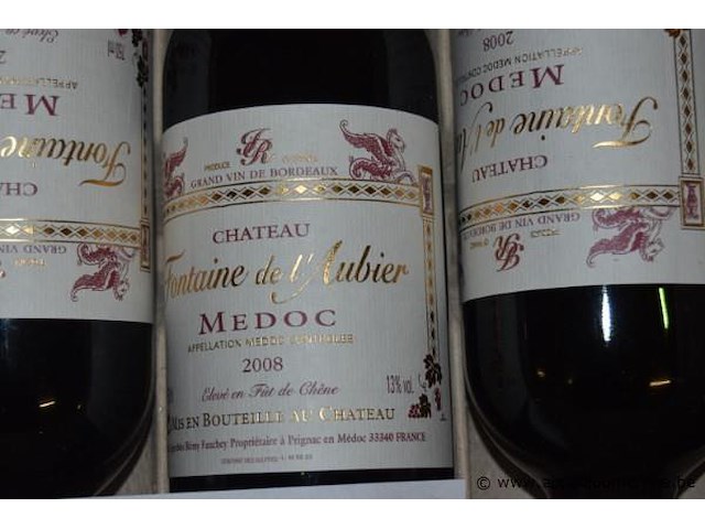 42x fles rode wijn, château fontaine de l'aubier, médoc, 2008, 75cl - afbeelding 2 van  3