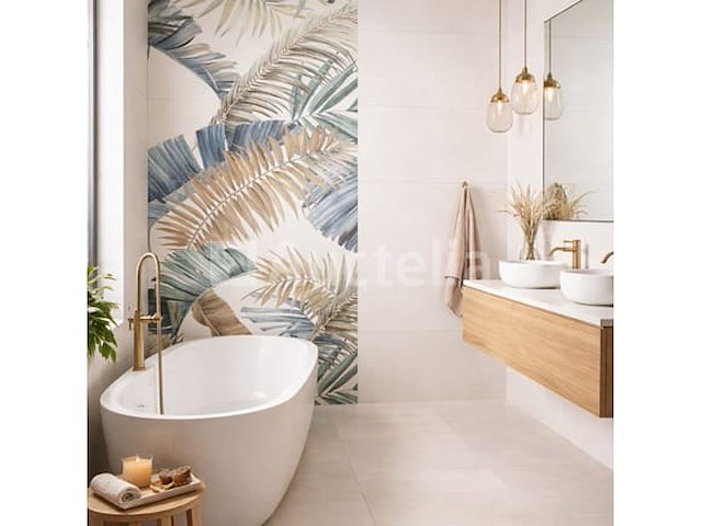 43,20m² loca palma 40x120 rectificatie, bloemige, wandtegels - afbeelding 1 van  2