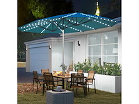 4,5 m dubbelzijdige buitenparasol met zonneverlichting, upf50+ bescherming